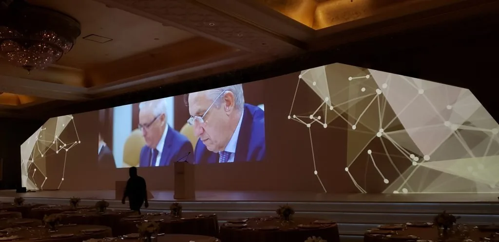 Three-area projection installation at ADIPEC 2018 in Abu Dhabi — view 2