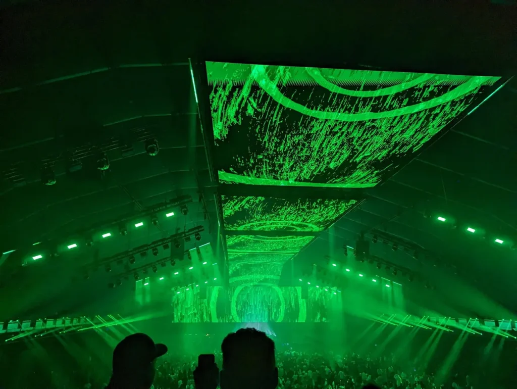 LED structures, server racks and Dance Stage environment at MDL Soundstorm 2022 — view 2