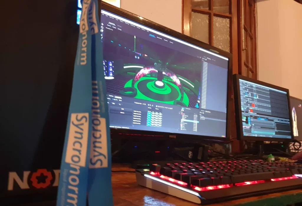Virtual stage, chroma-key setup and real-time visual environment for the corporate convention — view 2