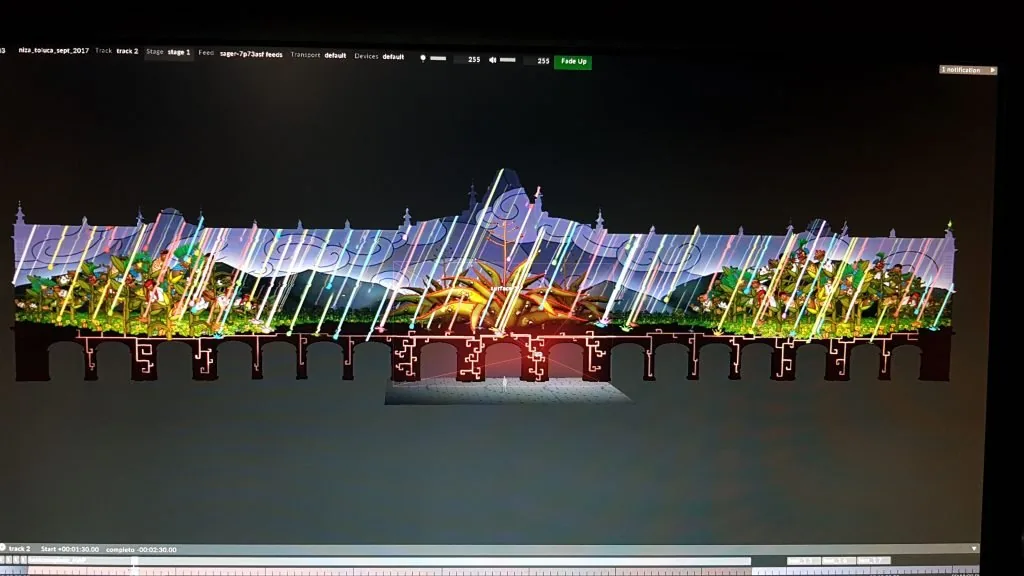 Architectural projection mapping on Toluca Government Palace — view 3