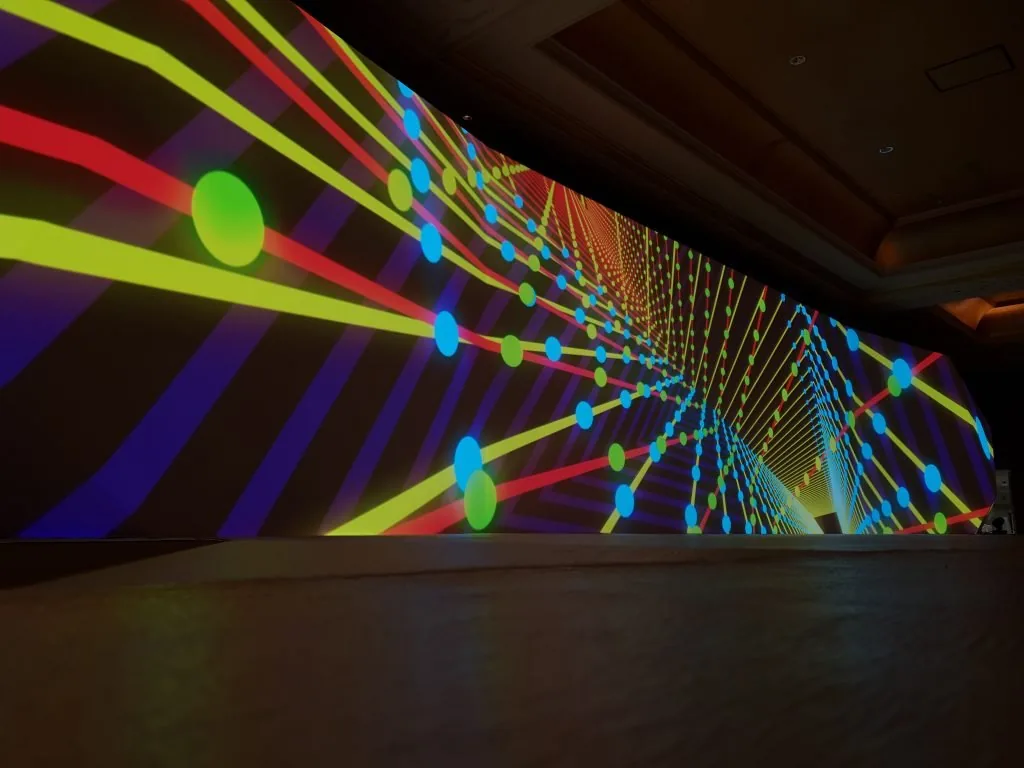 Three-area projection installation at ADIPEC 2018 in Abu Dhabi — view 3