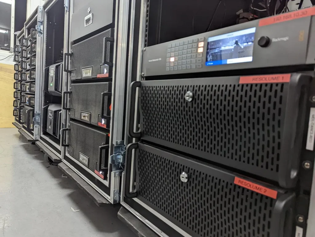 LED structures, server racks and Dance Stage environment at MDL Soundstorm 2022 — view 3