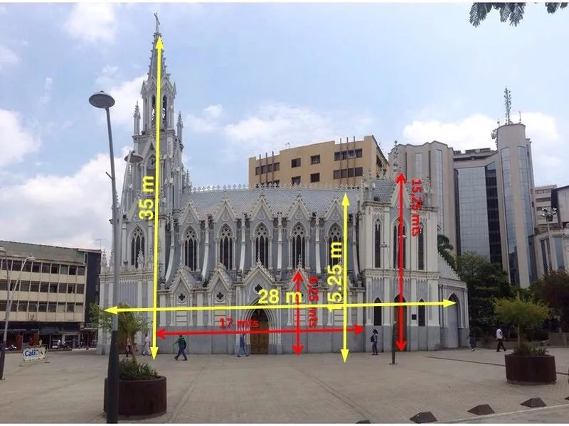 Architectural projection mapping on La Ermita church in Cali — view 3