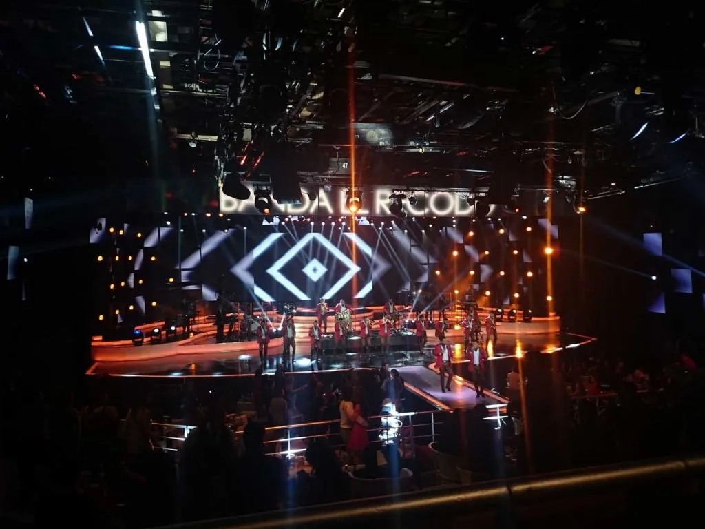 LED television stage and d3 playback setup for Mexican Night — view 4
