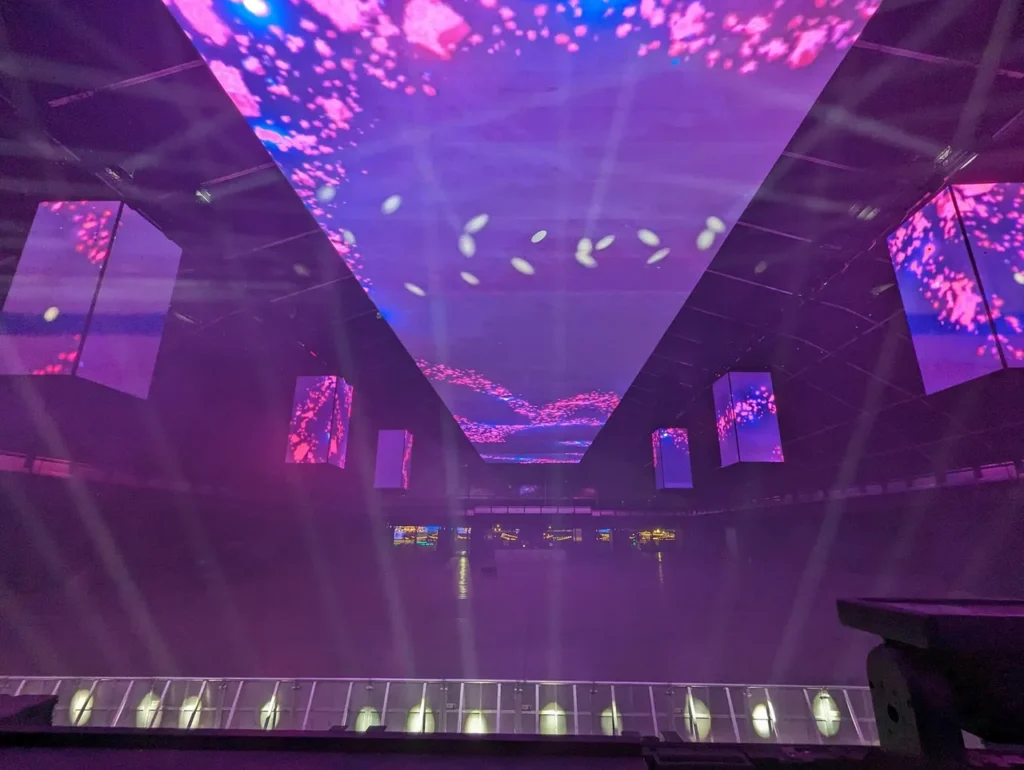 Multi-surface LED stage and playback setup at MDL Soundstorm 2023 — view 4