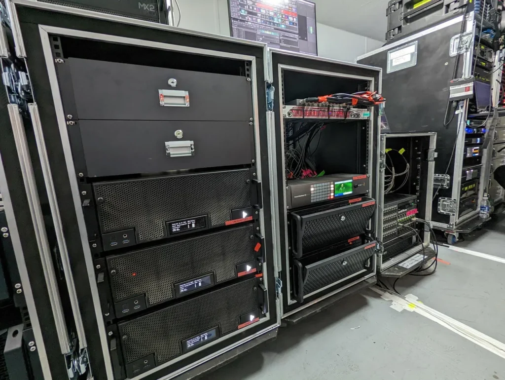 LED structures, server racks and Dance Stage environment at MDL Soundstorm 2022 — view 4