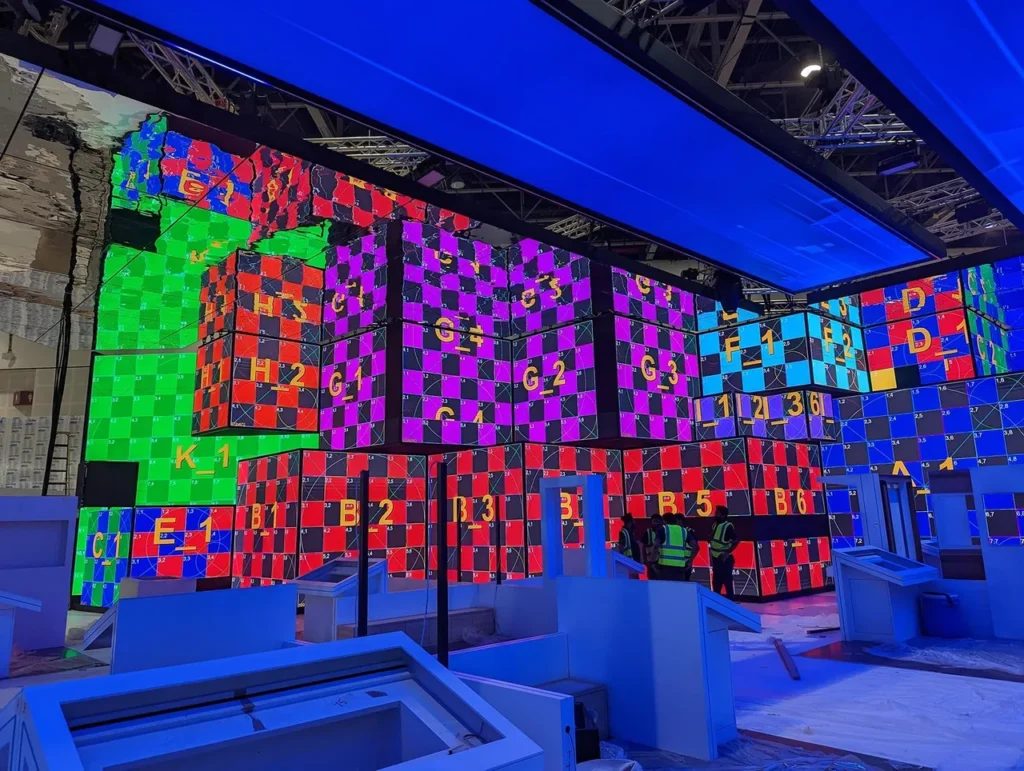 Multi-surface display installation at the Abu Dhabi Government Pavilion during GITEX Global 2022 — view 4