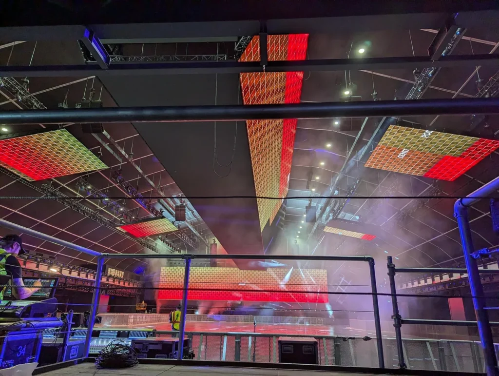 LED ceiling, suspended screens and stage environment at MDL Soundstorm 2024 — view 5