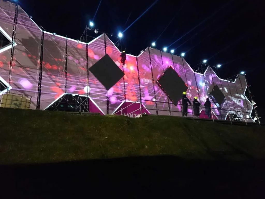 Concert projection areas and LED screen at the Postobón Katy Perry opening concert — view 6