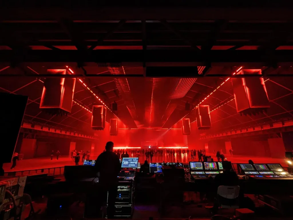 Multi-surface LED stage and playback setup at MDL Soundstorm 2023 — view 6