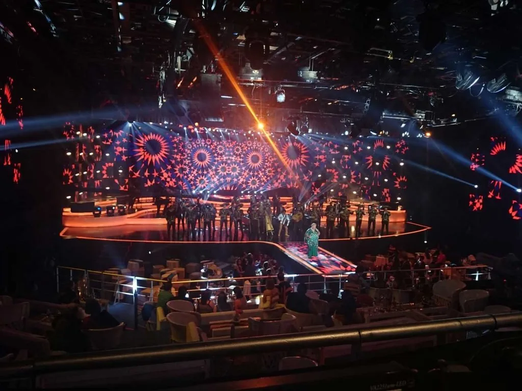 LED television stage and d3 playback setup for Mexican Night — view 7