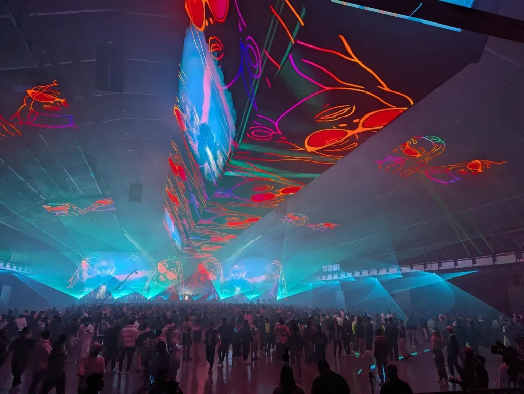 LED ceiling, suspended screens and stage environment at MDL Soundstorm 2024 — view 7