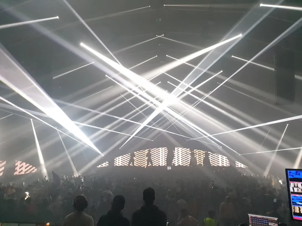 Media-server racks, fiber connections and LED stage at MDL Soundstorm 2021 — view 7