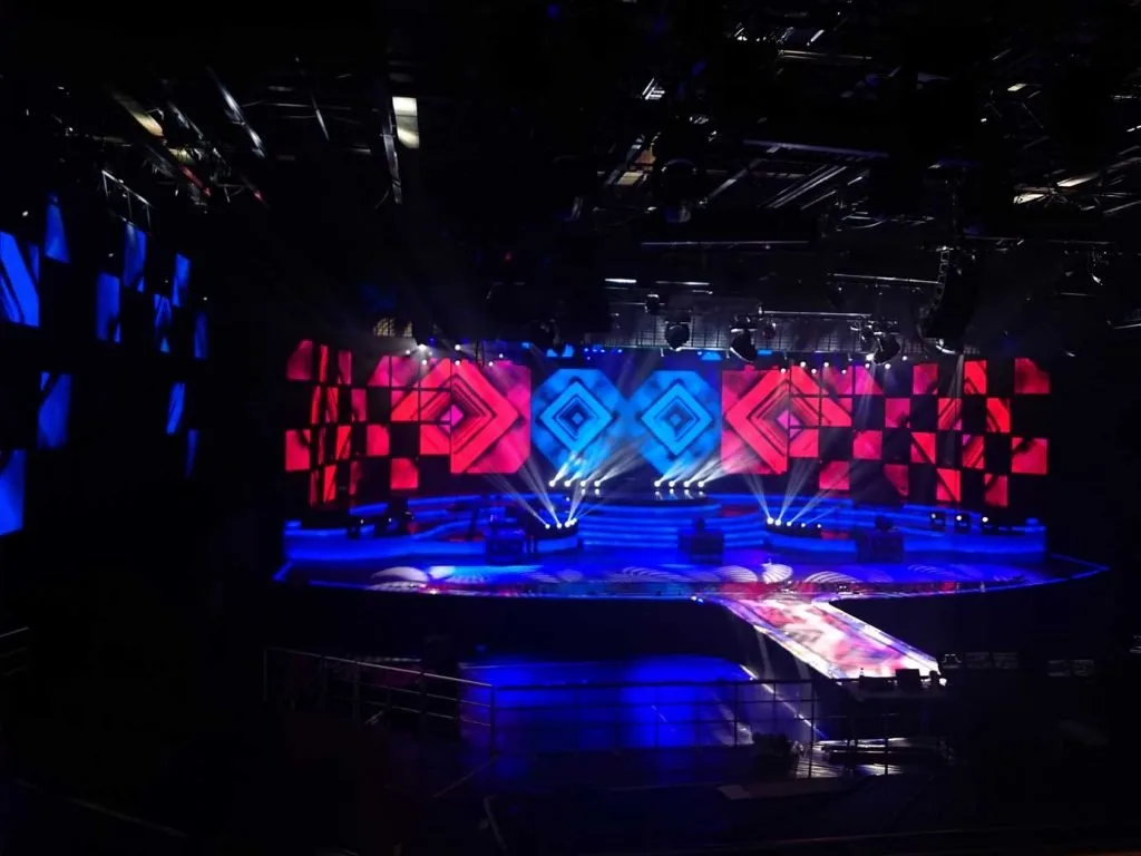 LED television stage and d3 playback setup for Mexican Night — view 10
