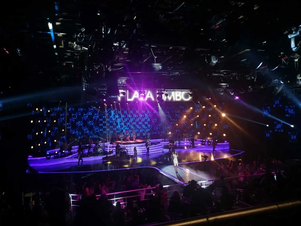 LED television stage and d3 playback setup for Mexican Night — view 11