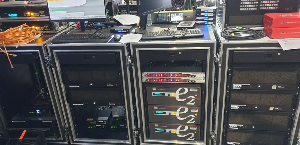 Media-server racks, fiber connections and LED stage at MDL Soundstorm 2021 — view 11