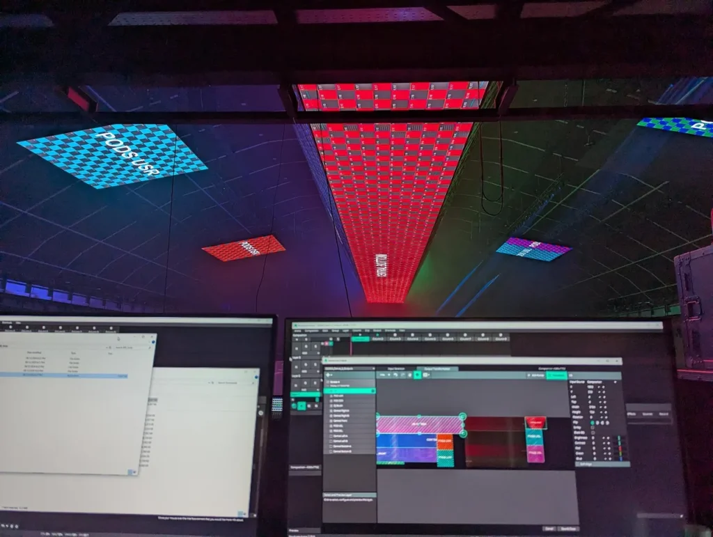 LED ceiling, suspended screens and stage environment at MDL Soundstorm 2024 — view 11