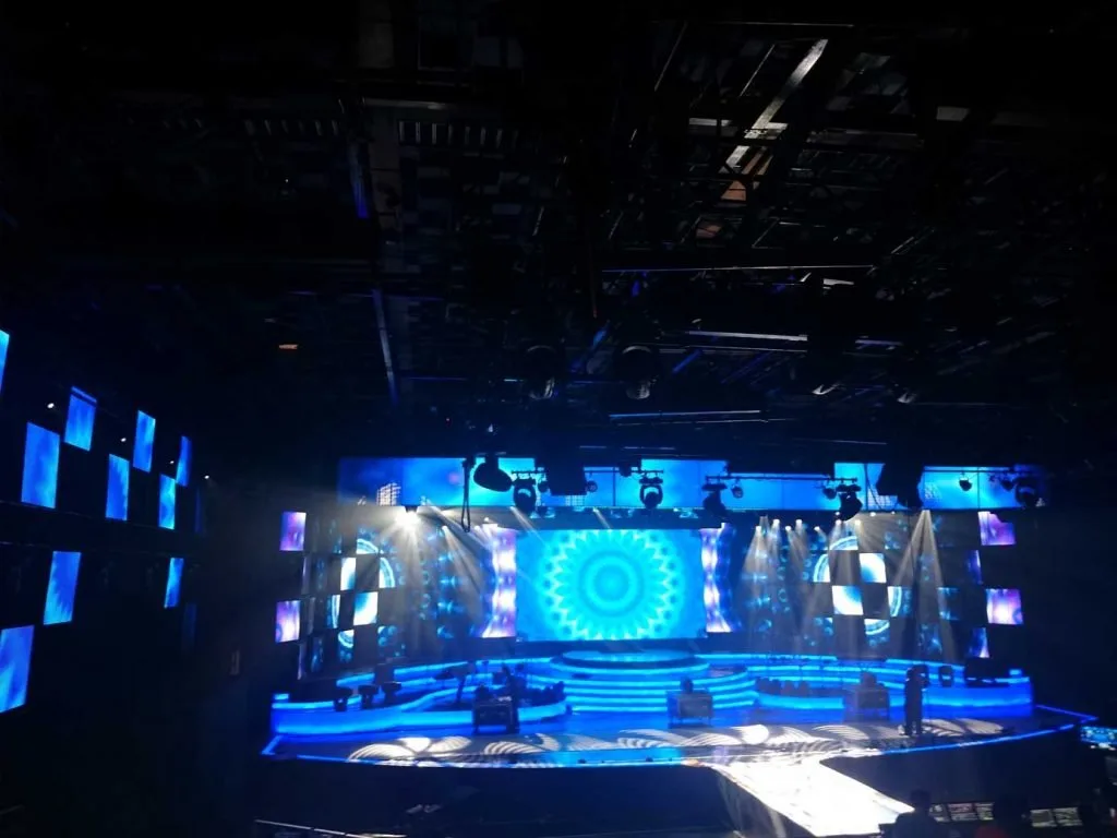 LED television stage and d3 playback setup for Mexican Night — view 13