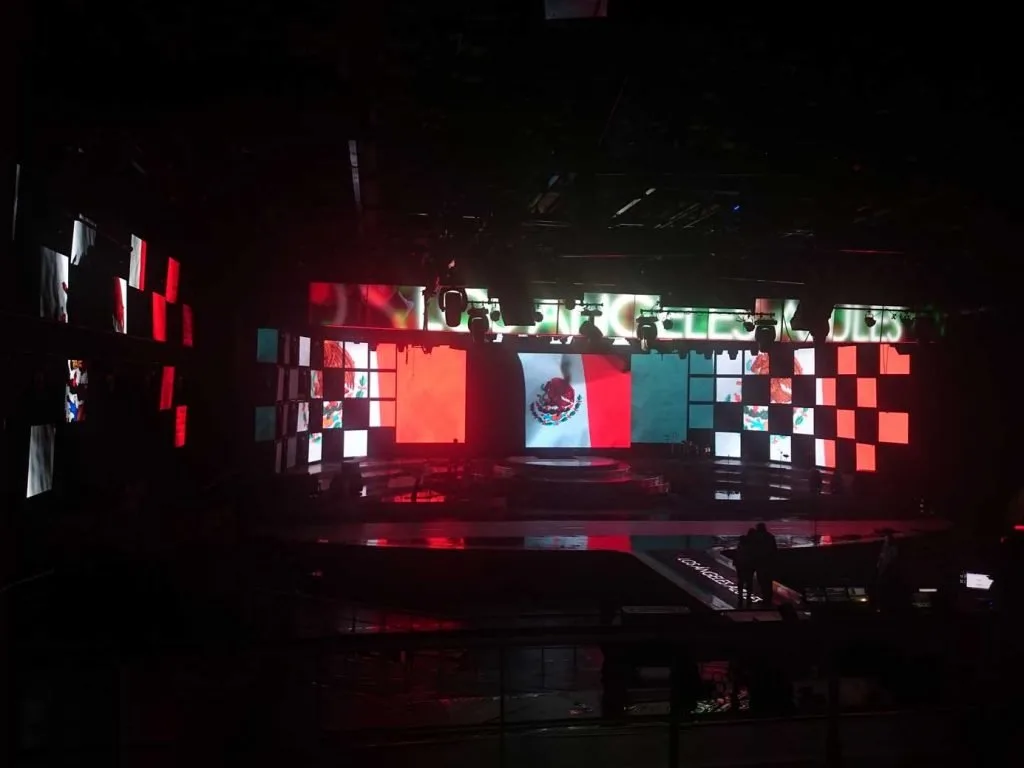 LED television stage and d3 playback setup for Mexican Night — view 14