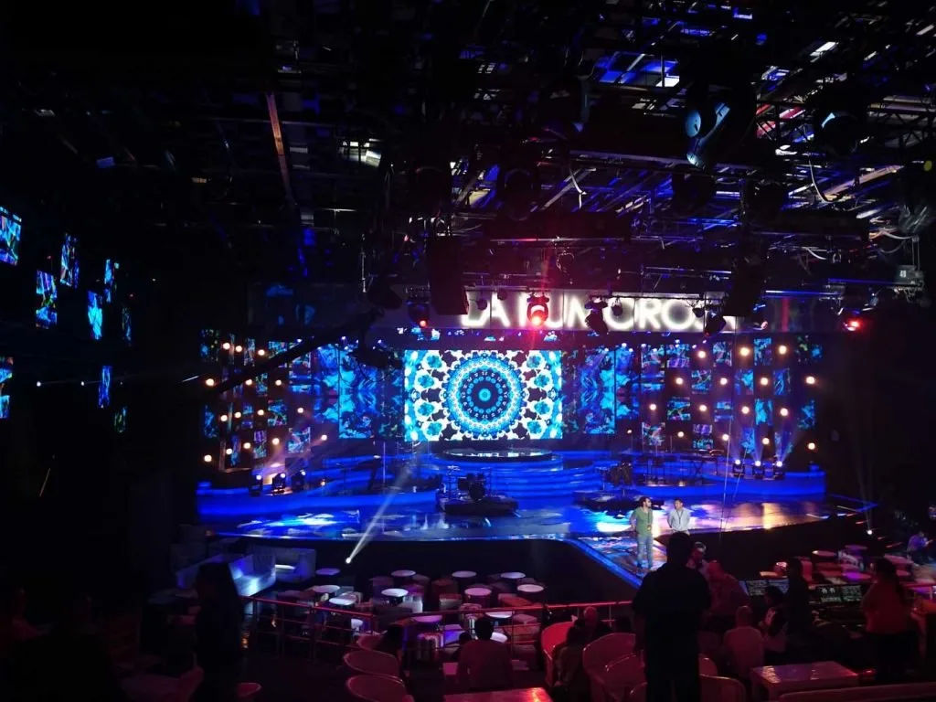 LED television stage and d3 playback setup for Mexican Night — view 15