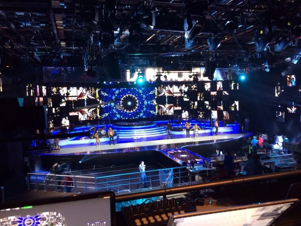 LED television stage and d3 playback setup for Mexican Night — view 16